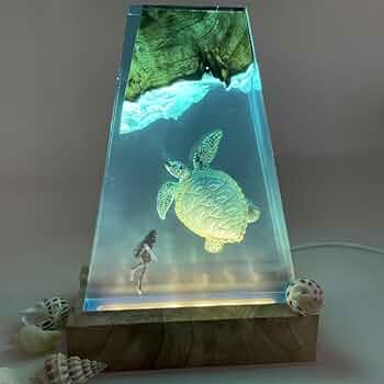 新品 レジンアート ナイトライト 海洋生物 ウミガメダイバー USB給電 ランプ 新品 レジンアート ナイトライト 海洋生物 ウミガメダイバー USB